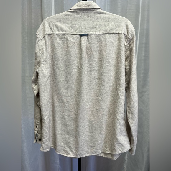 Carbon2cobalt oatmeal button cotton shirt | size large - Picture 3 of 3